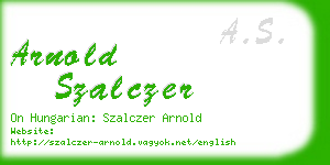 arnold szalczer business card